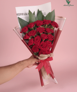 Luxury 18 Red Roses Bouquet with Triple Imported Wrapping