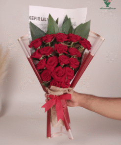 Alternative view of Luxury 18 Red Roses Bouquet with Triple Imported Wrapping
