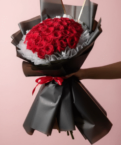 Luxury 50 Red Roses Bouquet with Premium Imported Wrapping