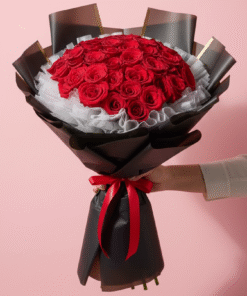 Luxury 50 Red Roses Bouquet with Premium Imported Wrapping
