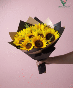 Luxury 15 Sunflowers Bouquet with Quad Imported Wrapping