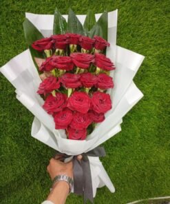 Red Rose Gift Set – 20 Red Roses with 4 Imported Gray Wrappings