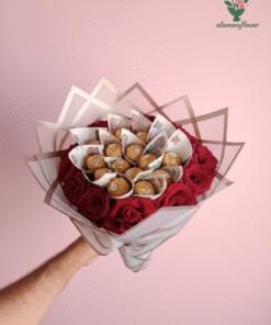 Alternative view of Romantic Gift Set – 15 Red Roses with 15 Ferrero Rocher Chocolates