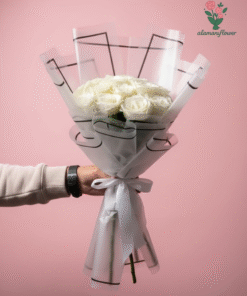 20 Local White Super Roses – 4 Imported Wrappings