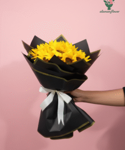 Sunflower Gift Set – 20 Sunflowers with 5 Imported Black & Gold Wrappings