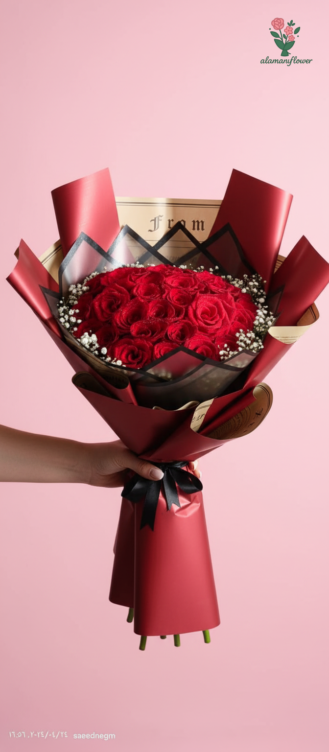 Luxury 30 Red Roses Bouquet with Baby Flowers & Six Imported Wrappings Luxury 30 Red Roses Bouquet with Baby Flowers & Six Imported Wrappings