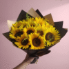 Luxury 15 Sunflowers Bouquet with Quad Imported Wrapping