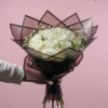 Luxury 20 White Roses Bouquet with Baby Flowers & Quad Imported Wrapping