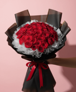 Luxury 50 Red Roses Bouquet with Premium Imported Wrapping