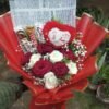 Romantic Heart Gift Set – Red & White Roses with Baby Flowers, Chocolates & Imported Wrapping Romantic Heart Gift Set – Red & White Roses with Baby Flowers, Chocolates & Imported Wrapping